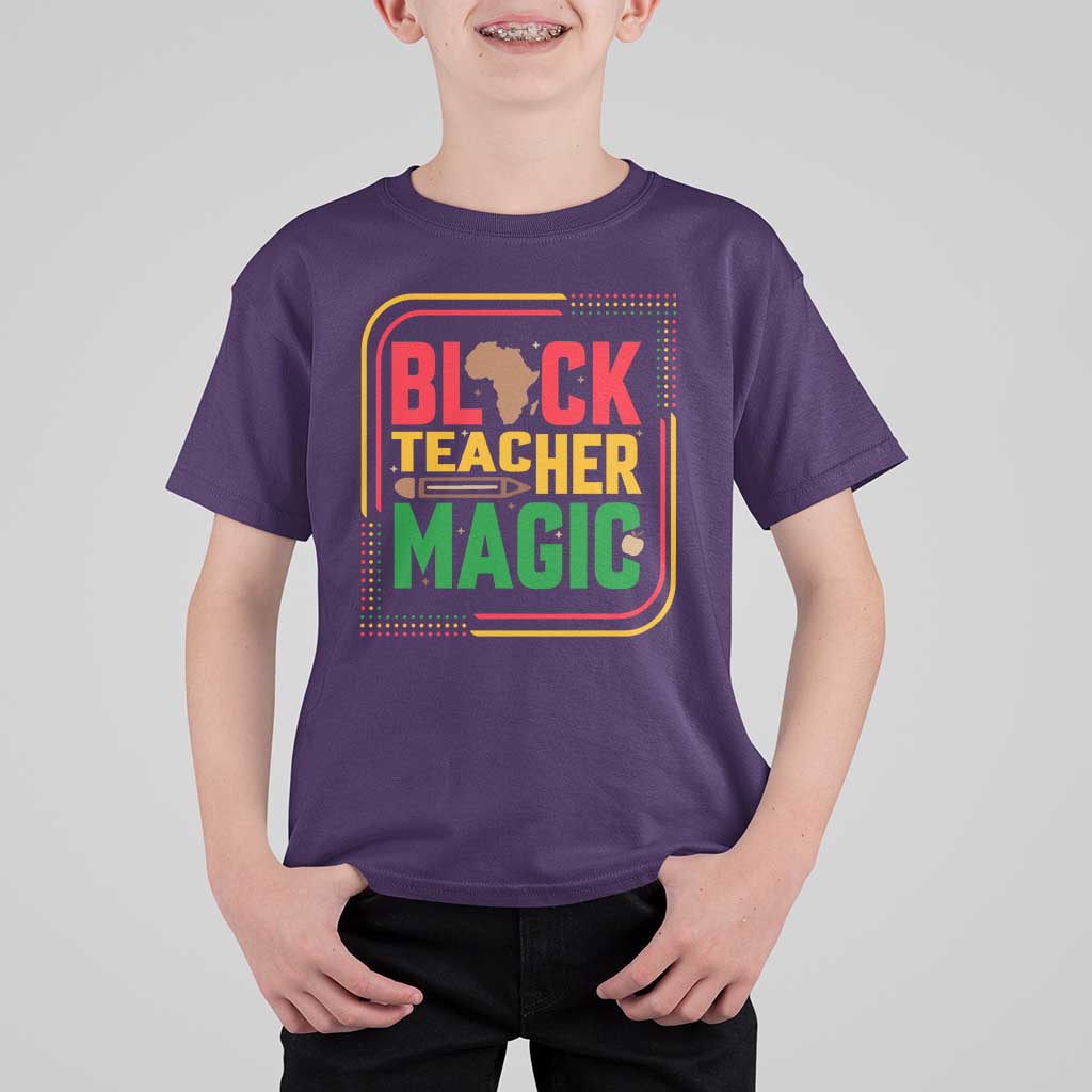 Black Teacher Magic T Shirt For Kid African American Pride Educator Gift - Wonder Print Shop