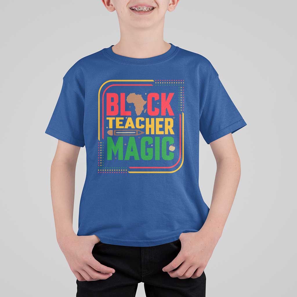 Black Teacher Magic T Shirt For Kid African American Pride Educator Gift - Wonder Print Shop