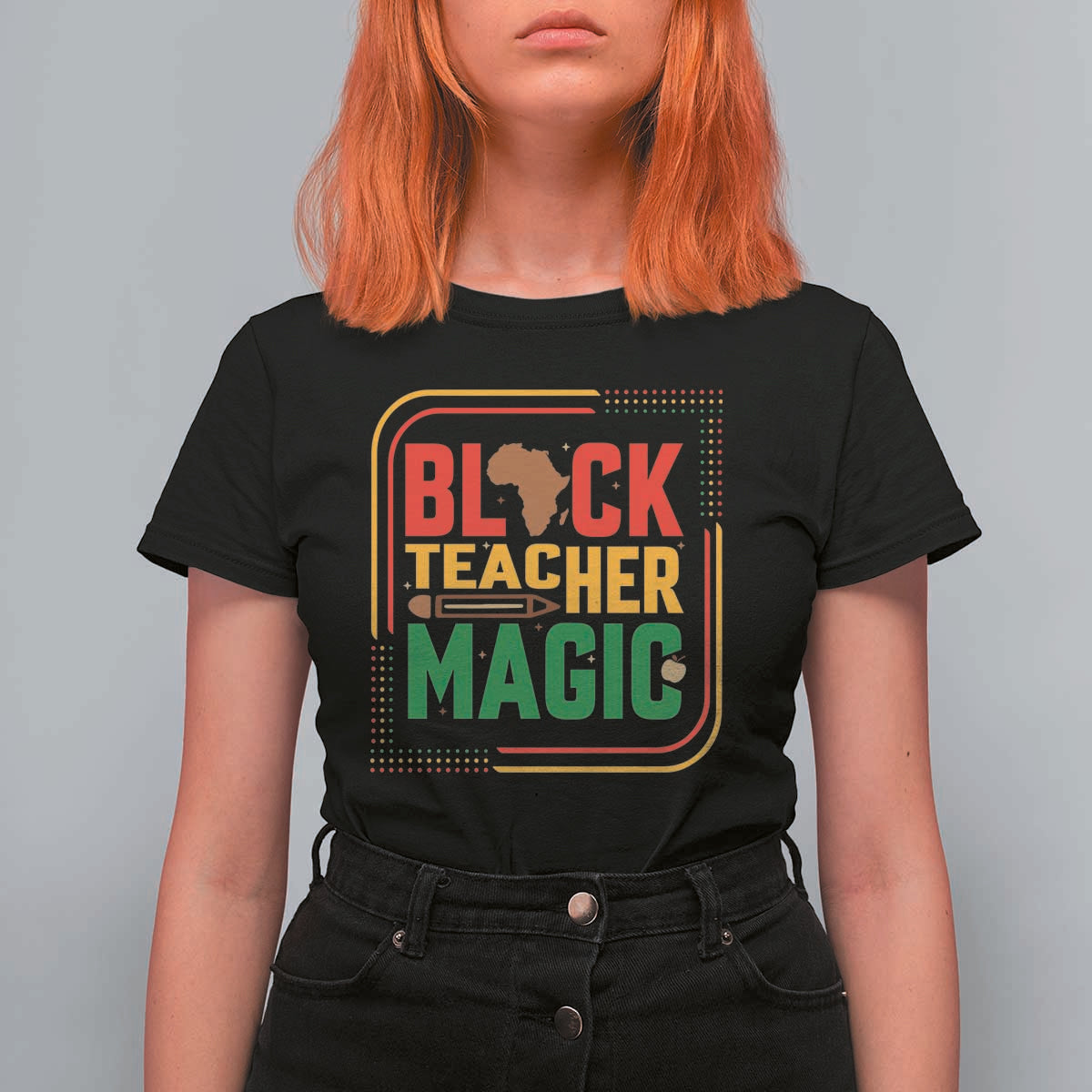 Black Teacher Magic T Shirt For Women African American Pride Educator Gift - Wonder Print Shop