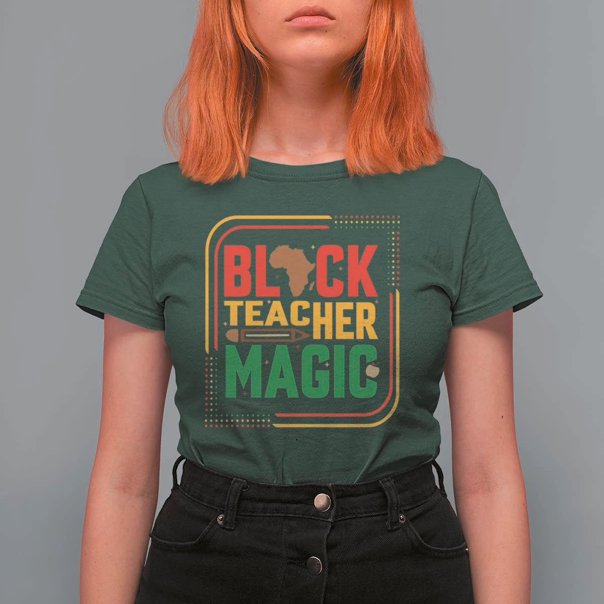 Black Teacher Magic T Shirt For Women African American Pride Educator Gift - Wonder Print Shop