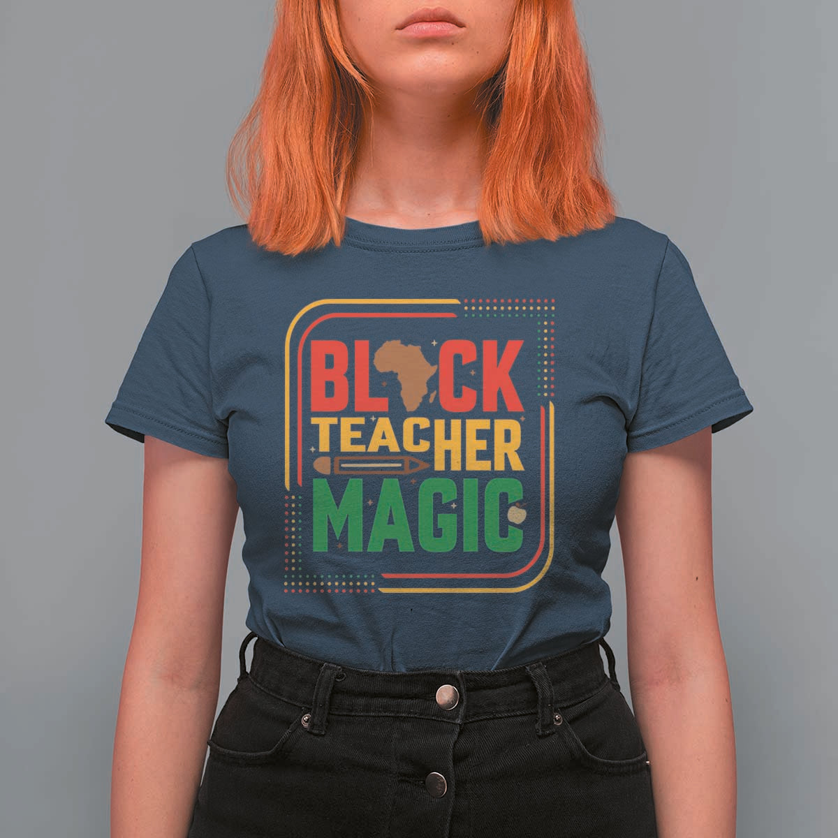 Black Teacher Magic T Shirt For Women African American Pride Educator Gift - Wonder Print Shop