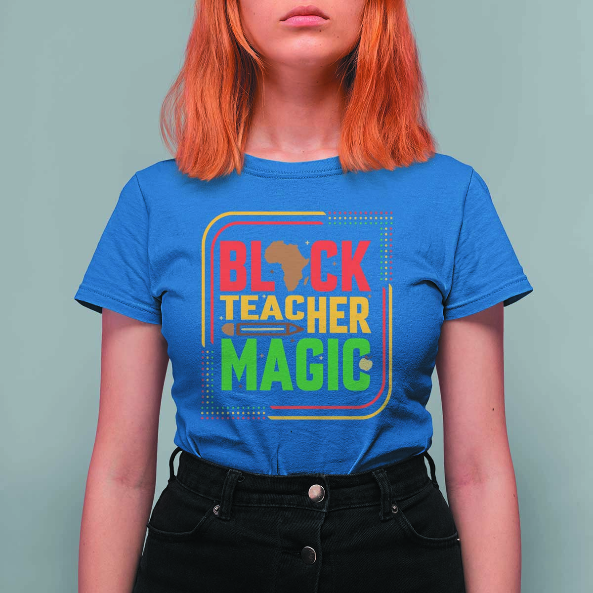 Black Teacher Magic T Shirt For Women African American Pride Educator Gift - Wonder Print Shop