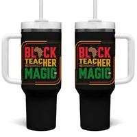 Black Teacher Magic Tumbler With Handle African American Pride Educator Gift - Wonder Print Shop