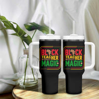 Black Teacher Magic Tumbler With Handle African American Pride Educator Gift - Wonder Print Shop