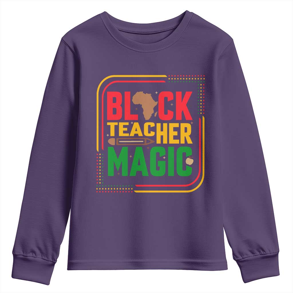 Black Teacher Magic Youth Sweatshirt African American Pride Educator Gift - Wonder Print Shop