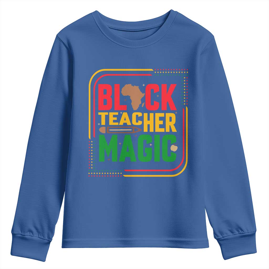 Black Teacher Magic Youth Sweatshirt African American Pride Educator Gift - Wonder Print Shop