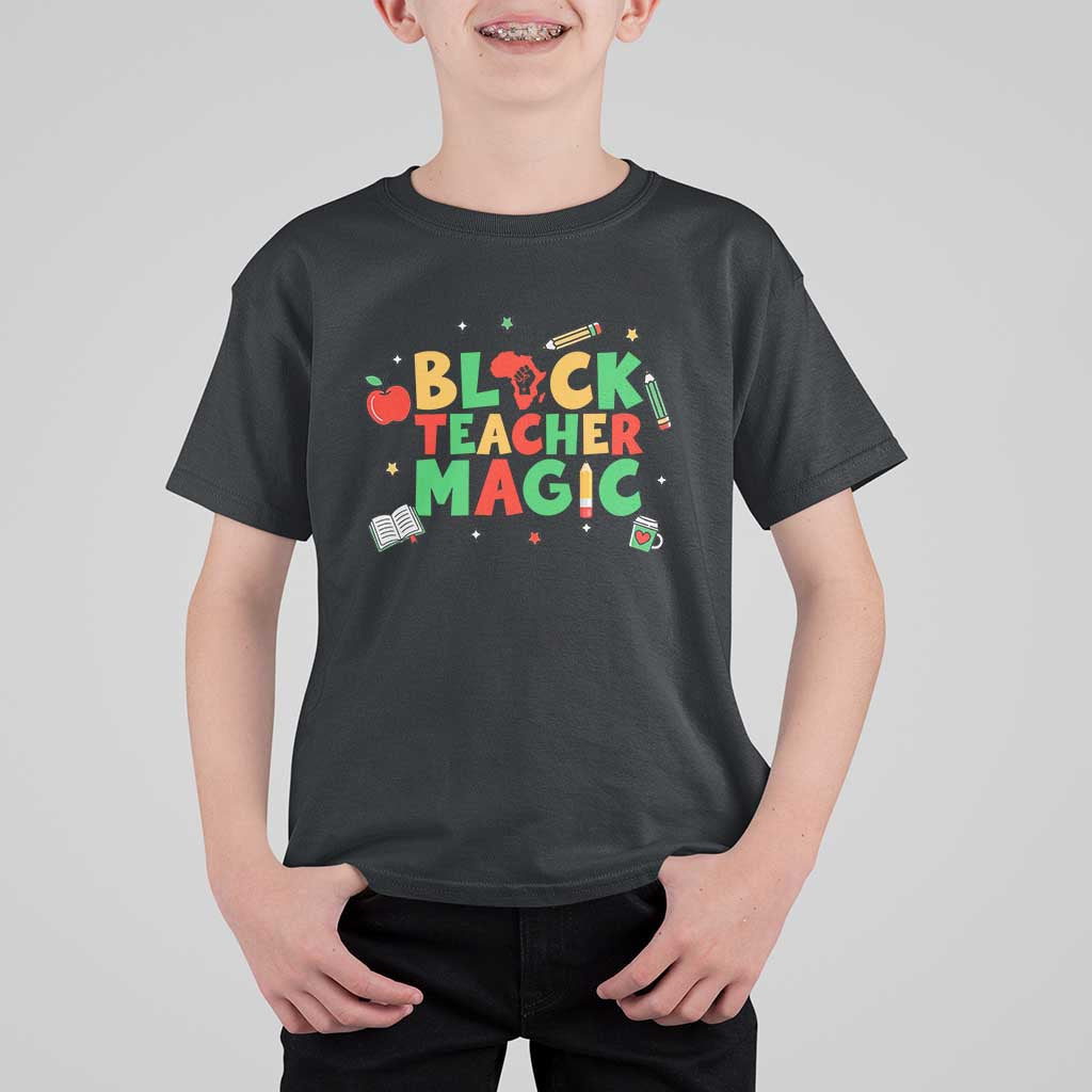 Inspirational Black Teacher Magic T Shirt For Kid African American History Month - Wonder Print Shop