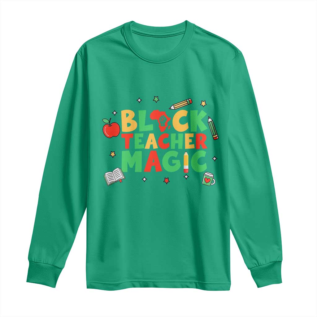 Inspirational Black Teacher Magic Long Sleeve Shirt African American History Month - Wonder Print Shop