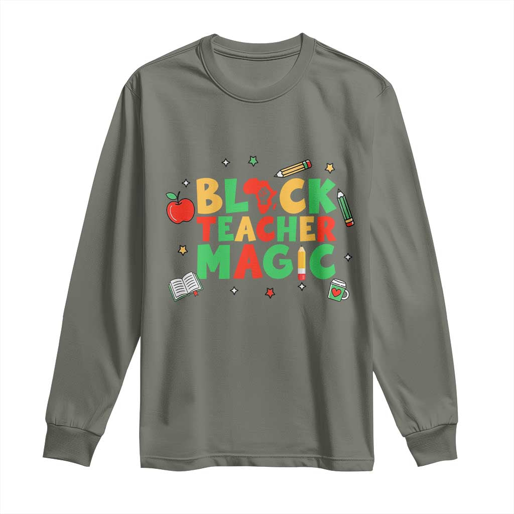 Inspirational Black Teacher Magic Long Sleeve Shirt African American History Month - Wonder Print Shop