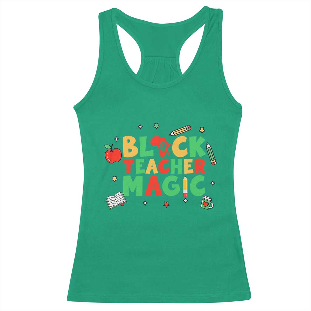 Inspirational Black Teacher Magic Racerback Tank Top African American History Month - Wonder Print Shop