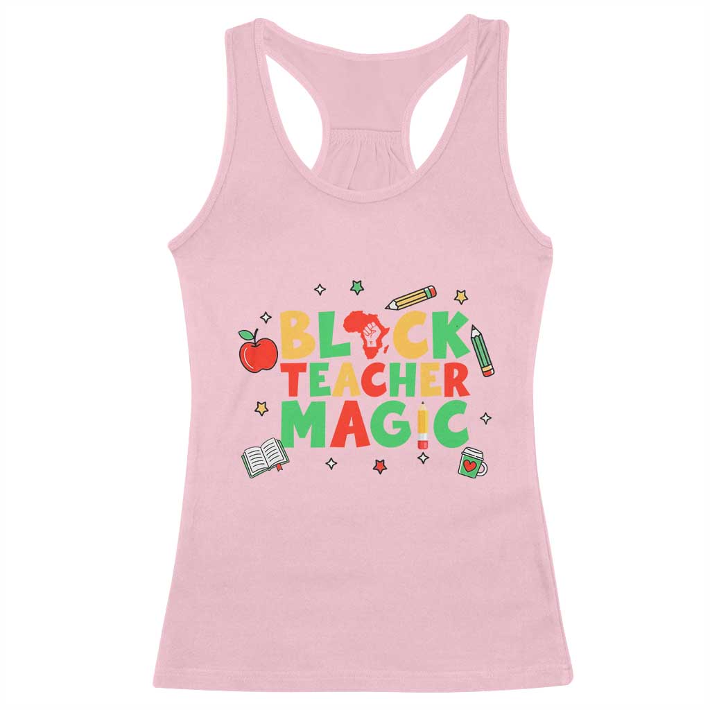 Inspirational Black Teacher Magic Racerback Tank Top African American History Month - Wonder Print Shop