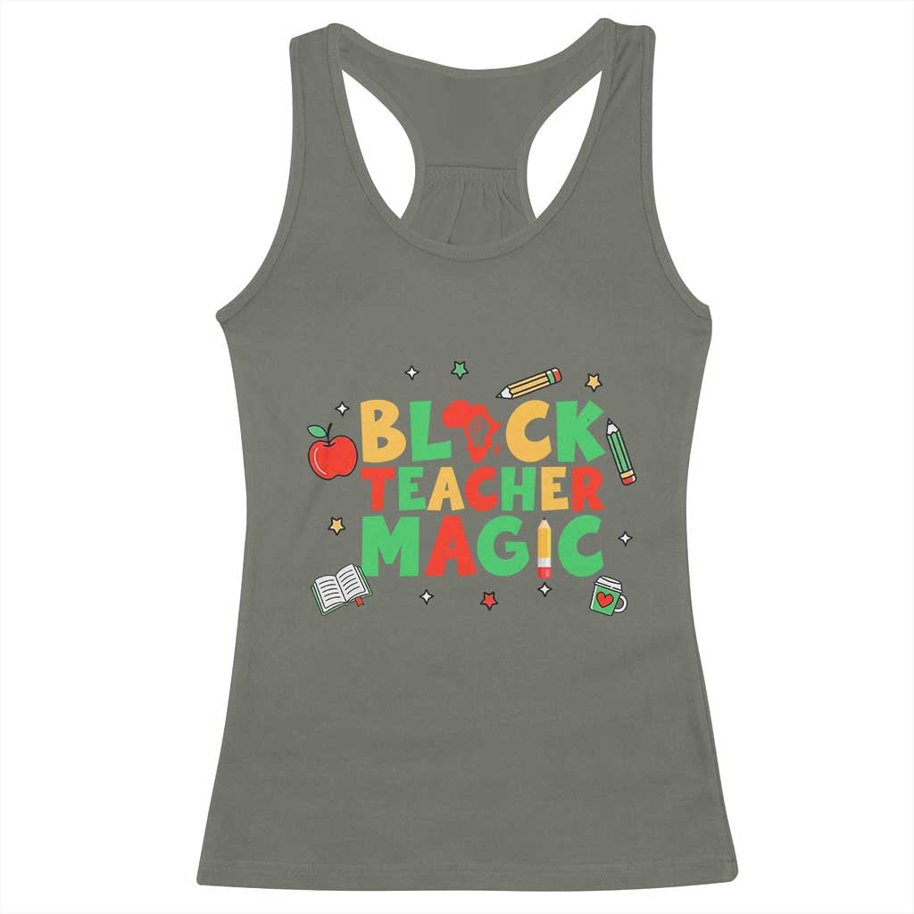 Inspirational Black Teacher Magic Racerback Tank Top African American History Month - Wonder Print Shop