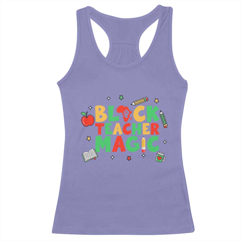 Inspirational Black Teacher Magic Racerback Tank Top African American History Month - Wonder Print Shop