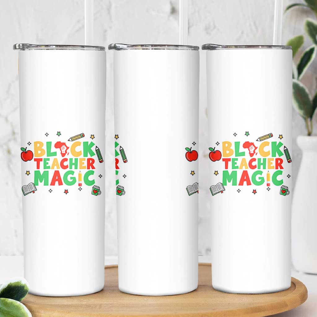 Inspirational Black Teacher Magic Skinny Tumbler African American History Month - Wonder Print Shop