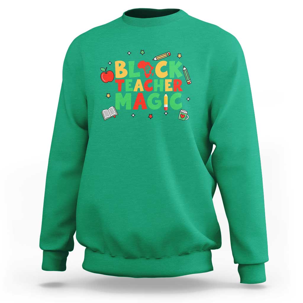 Inspirational Black Teacher Magic Sweatshirt African American History Month - Wonder Print Shop