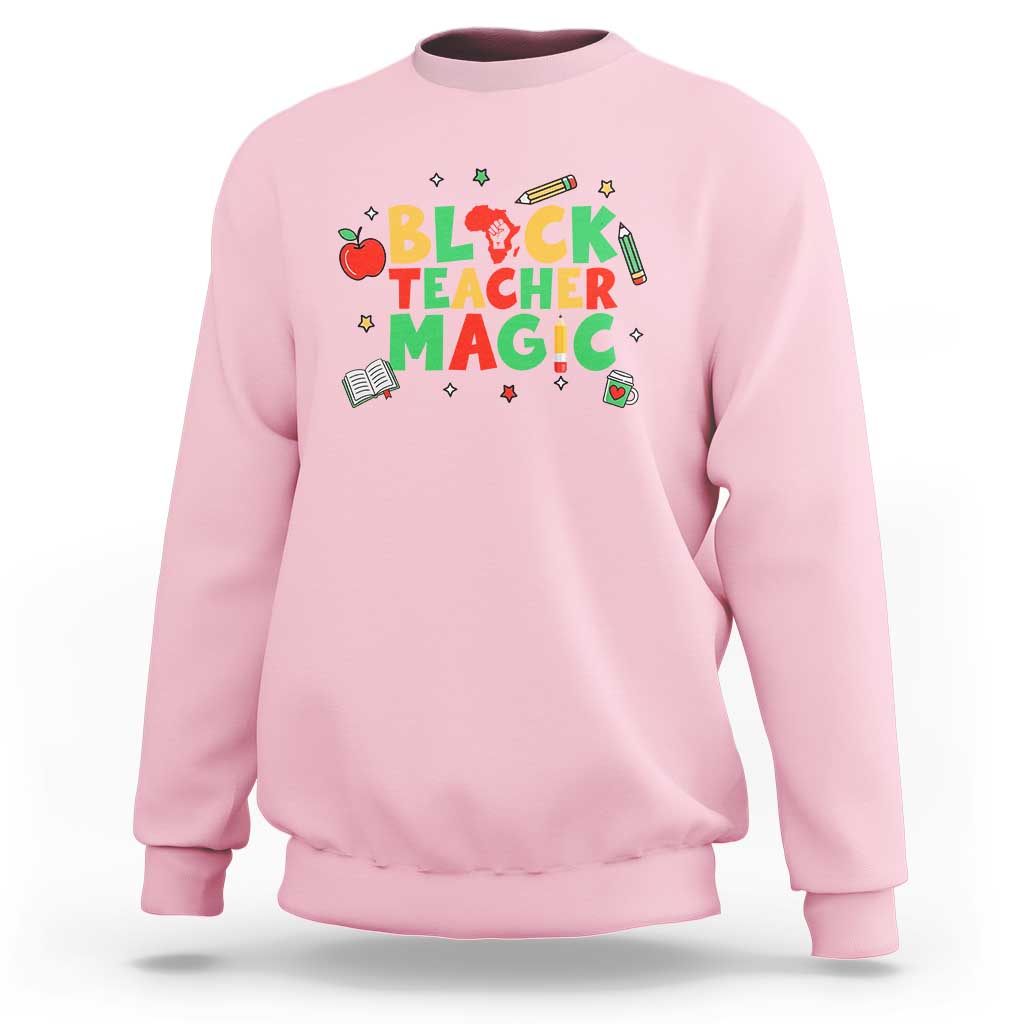 Inspirational Black Teacher Magic Sweatshirt African American History Month - Wonder Print Shop
