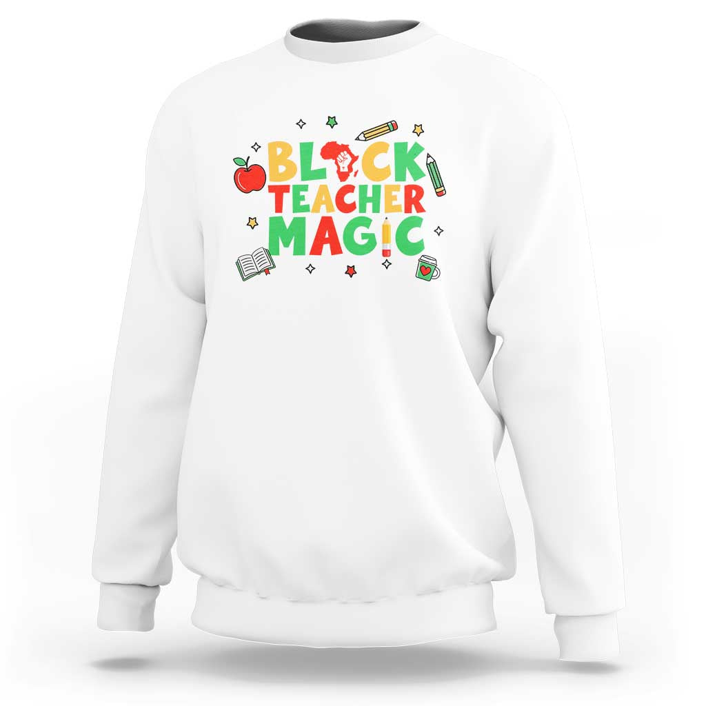 Inspirational Black Teacher Magic Sweatshirt African American History Month - Wonder Print Shop