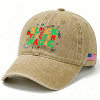 Inspirational Black Teacher Magic Washed Cotton Baseball Cap African American History Month