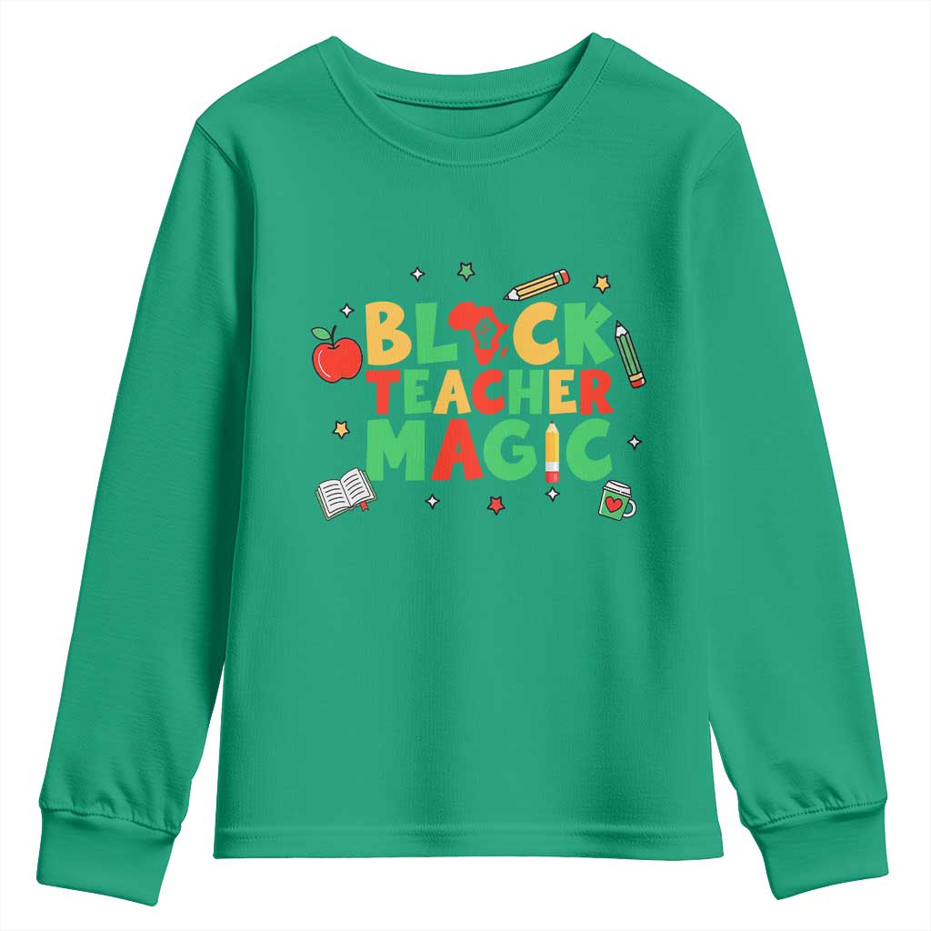 Inspirational Black Teacher Magic Youth Sweatshirt African American History Month - Wonder Print Shop