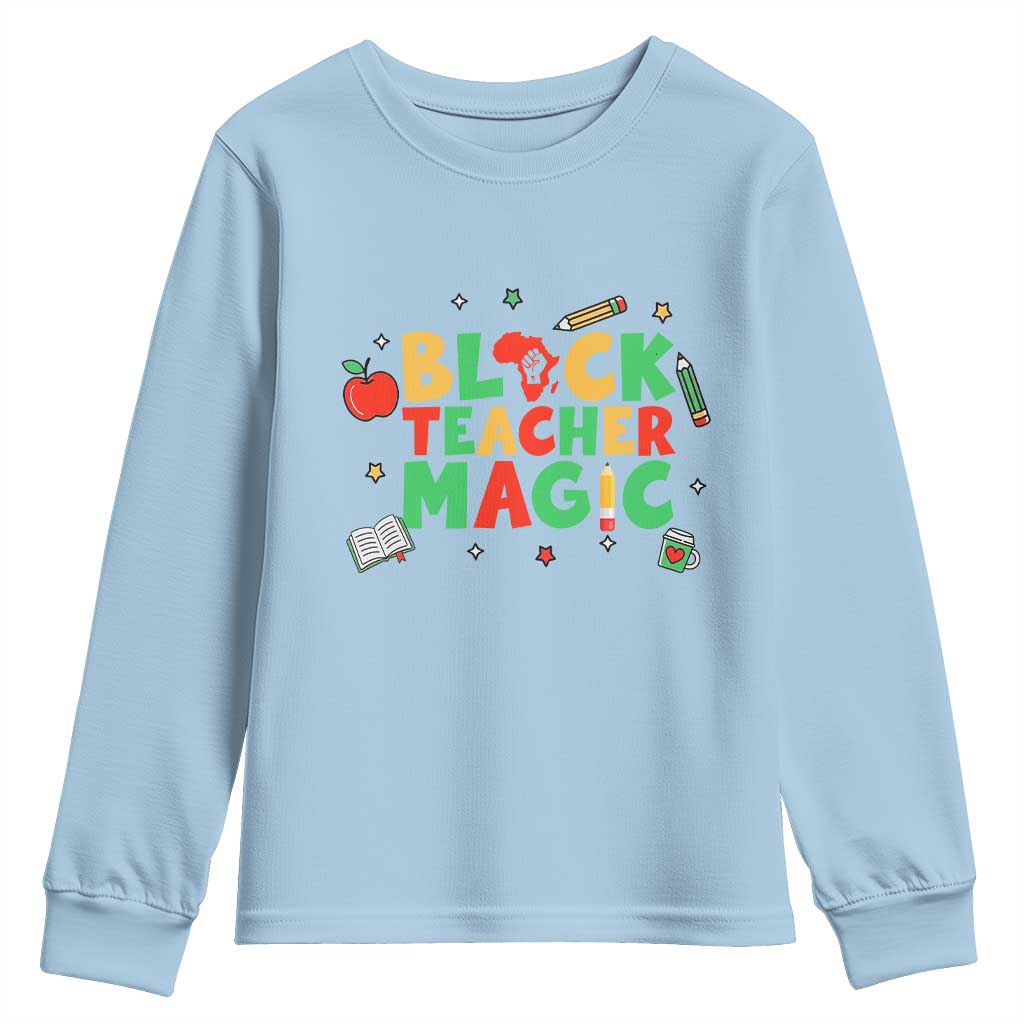 Inspirational Black Teacher Magic Youth Sweatshirt African American History Month - Wonder Print Shop