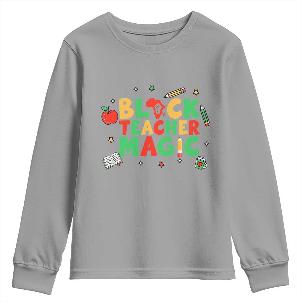 Inspirational Black Teacher Magic Youth Sweatshirt African American History Month - Wonder Print Shop