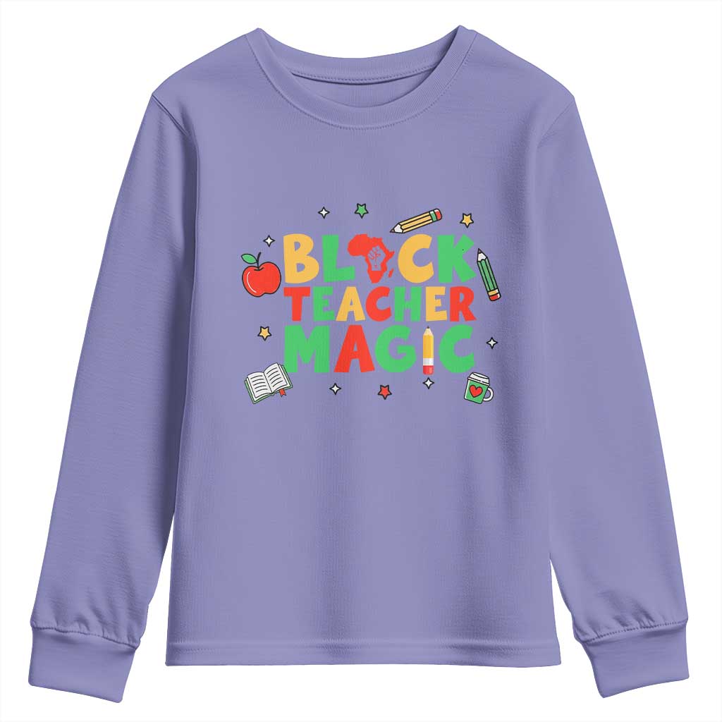 Inspirational Black Teacher Magic Youth Sweatshirt African American History Month - Wonder Print Shop