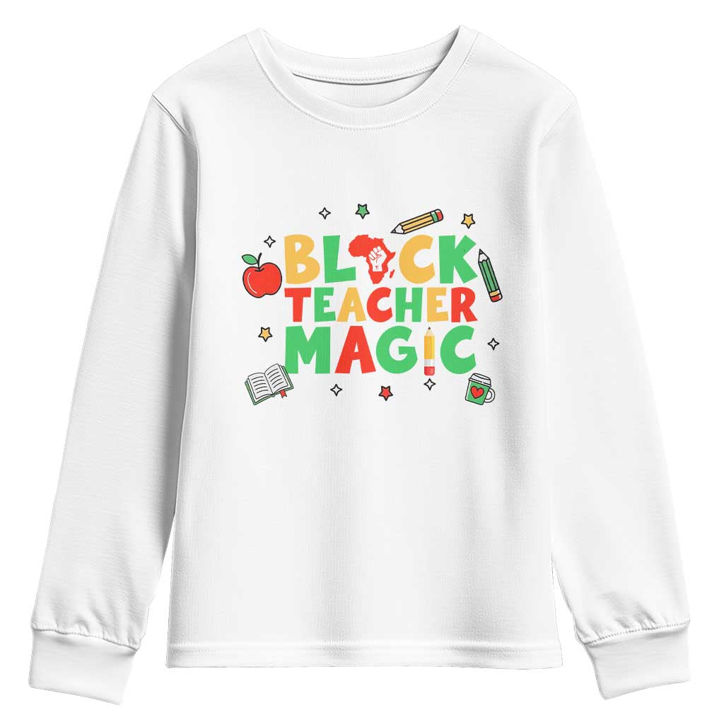 Inspirational Black Teacher Magic Youth Sweatshirt African American History Month - Wonder Print Shop