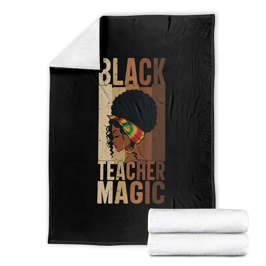 Black Teacher Magic Throw Blanket African American Pride Teacher Life - Wonder Print Shop