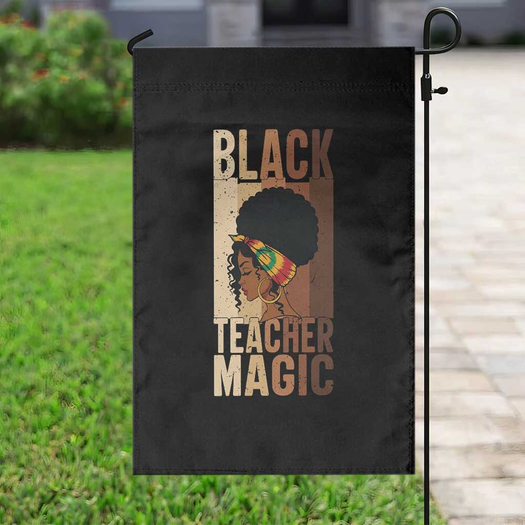 Black Teacher Magic Garden Flag African American Pride Teacher Life - Wonder Print Shop