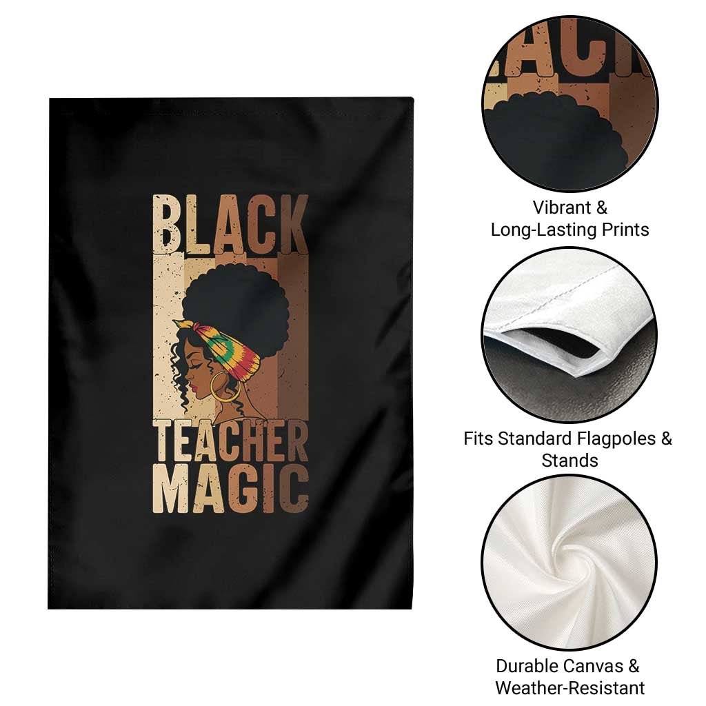Black Teacher Magic Garden Flag African American Pride Teacher Life - Wonder Print Shop
