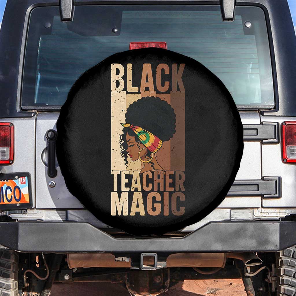Black Teacher Magic Spare Tire Cover African American Pride Teacher Life - Wonder Print Shop
