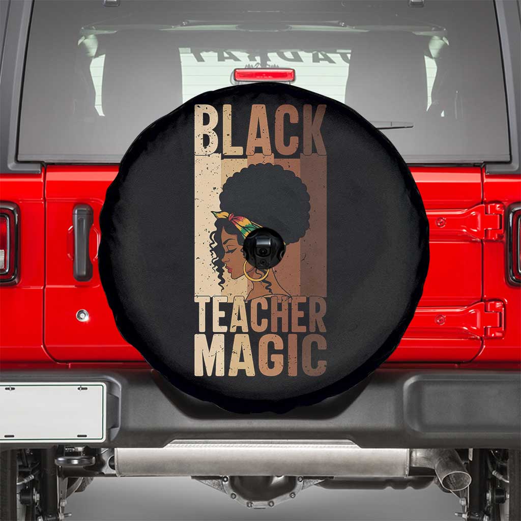 Black Teacher Magic Spare Tire Cover African American Pride Teacher Life - Wonder Print Shop