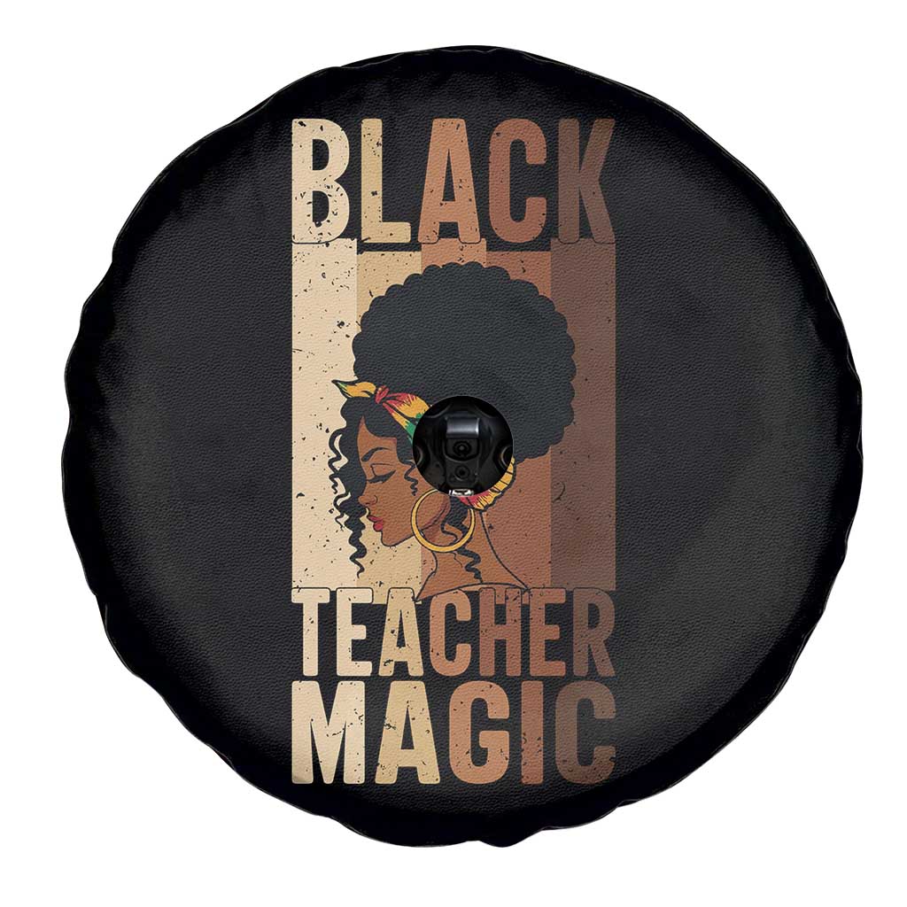 Black Teacher Magic Spare Tire Cover African American Pride Teacher Life - Wonder Print Shop