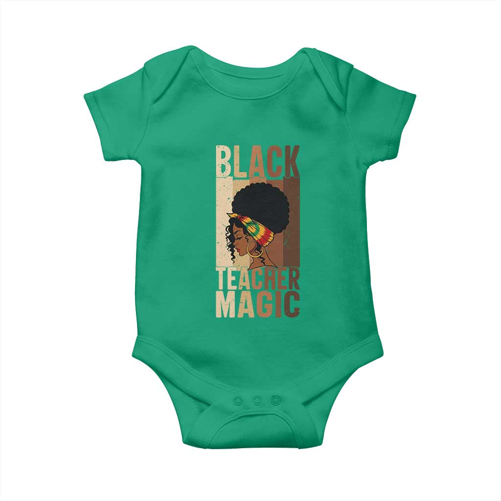 Black Teacher Magic Baby Onesie African American Pride Teacher Life - Wonder Print Shop