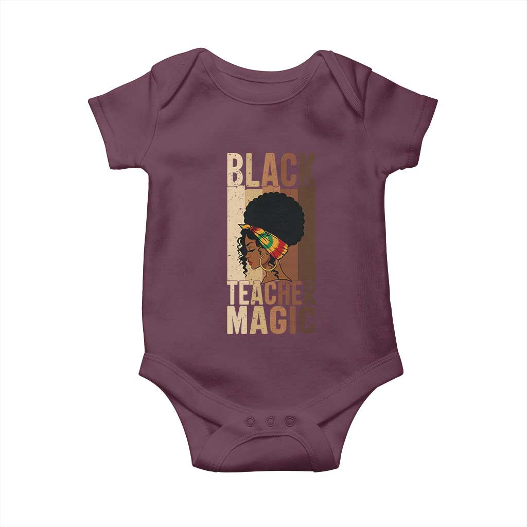 Black Teacher Magic Baby Onesie African American Pride Teacher Life - Wonder Print Shop