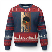 Black Teacher Magic Ugly Christmas Sweater African American Pride Teacher Life - Wonder Print Shop