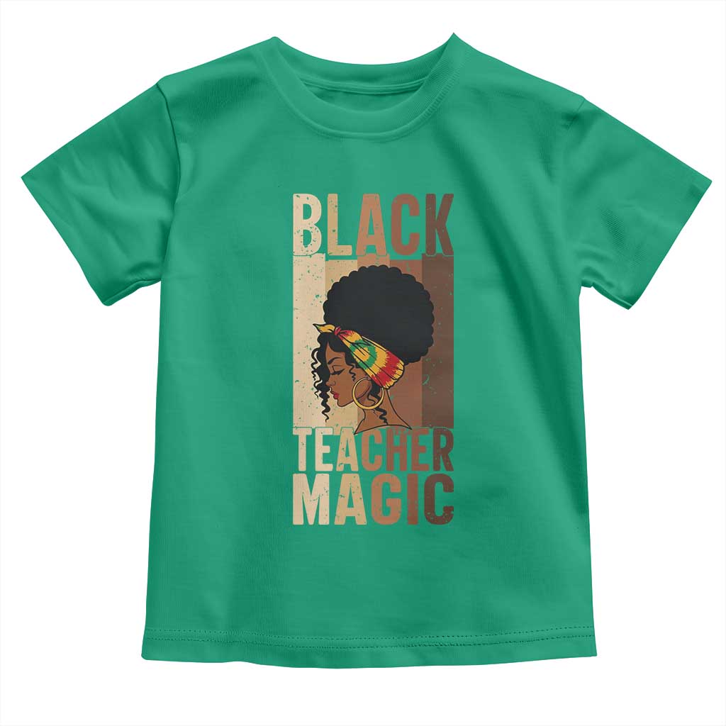 Black Teacher Magic Toddler T Shirt African American Pride Teacher Life - Wonder Print Shop