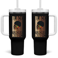 Black Teacher Magic Tumbler With Handle African American Pride Teacher Life - Wonder Print Shop