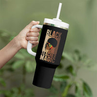 Black Teacher Magic Tumbler With Handle African American Pride Teacher Life - Wonder Print Shop