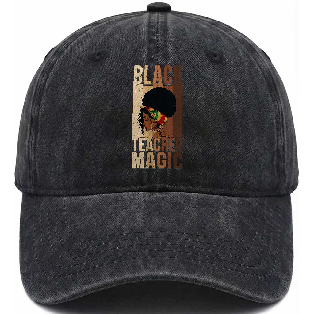 Black Teacher Magic Washed Cotton Baseball Cap African American Pride Teacher Life