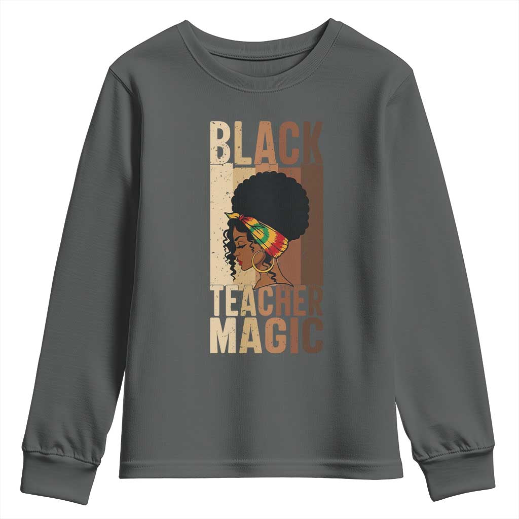 Black Teacher Magic Youth Sweatshirt African American Pride Teacher Life - Wonder Print Shop