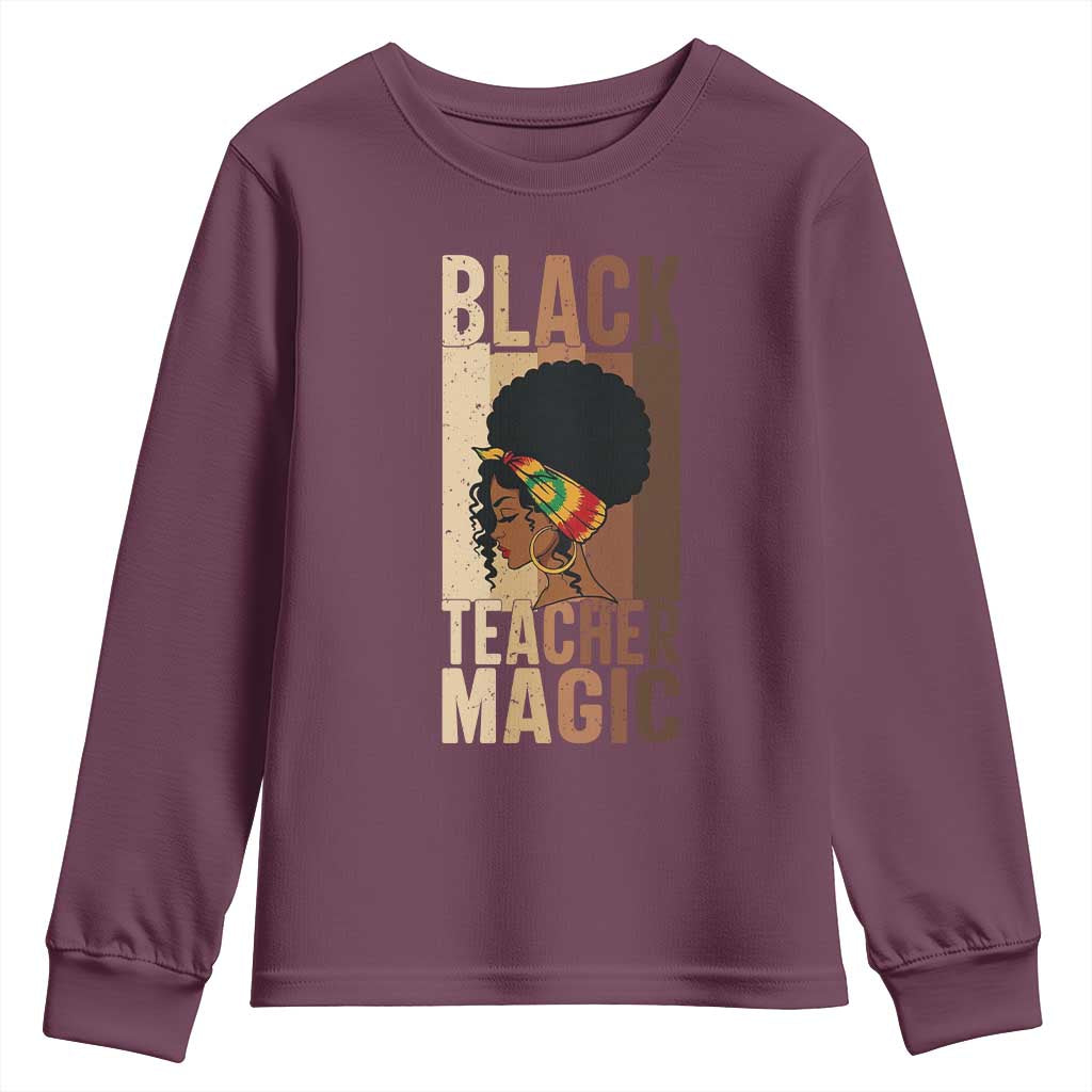 Black Teacher Magic Youth Sweatshirt African American Pride Teacher Life - Wonder Print Shop