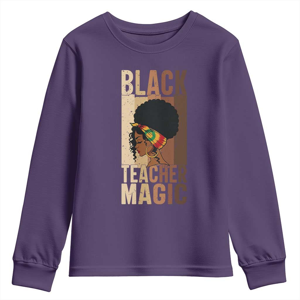 Black Teacher Magic Youth Sweatshirt African American Pride Teacher Life - Wonder Print Shop