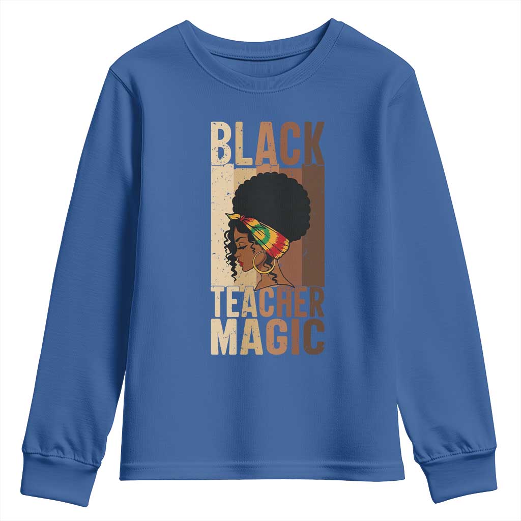 Black Teacher Magic Youth Sweatshirt African American Pride Teacher Life - Wonder Print Shop