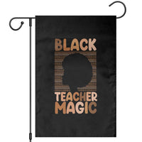 Black Teacher Magic Garden Flag Empowering African American Pride Teacher Gift - Wonder Print Shop