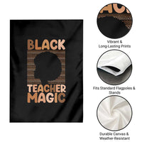 Black Teacher Magic Garden Flag Empowering African American Pride Teacher Gift - Wonder Print Shop