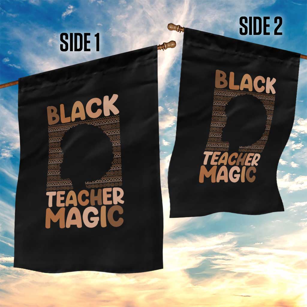 Black Teacher Magic Garden Flag Empowering African American Pride Teacher Gift - Wonder Print Shop