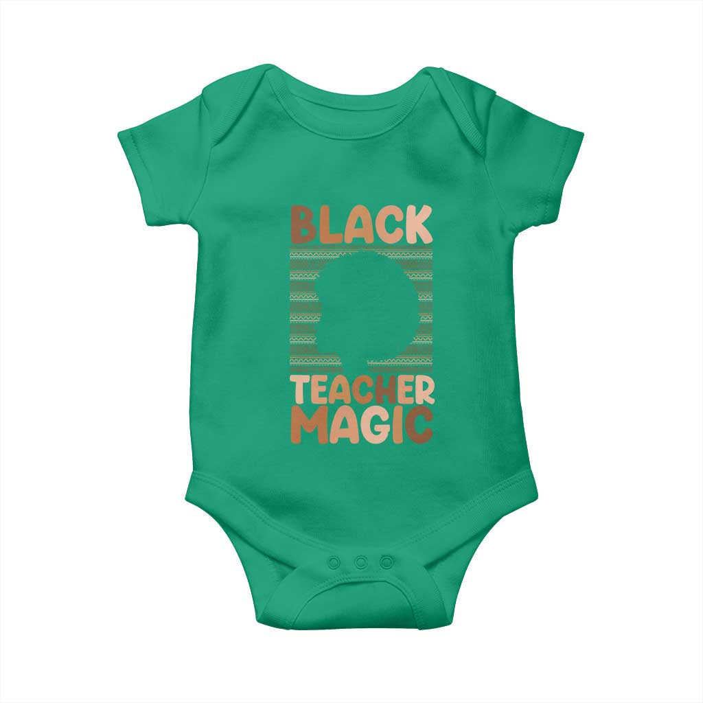 Black Teacher Magic Baby Onesie Empowering African American Pride Teacher Gift - Wonder Print Shop