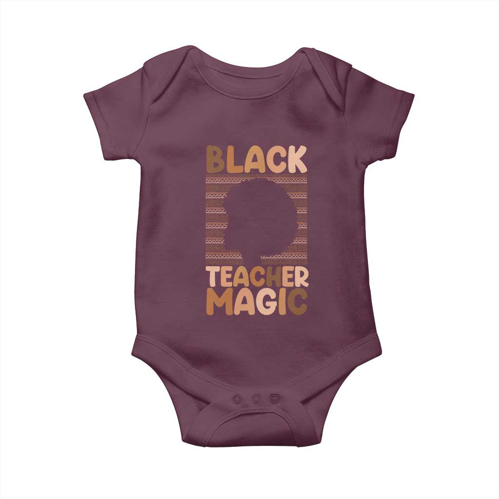 Black Teacher Magic Baby Onesie Empowering African American Pride Teacher Gift - Wonder Print Shop