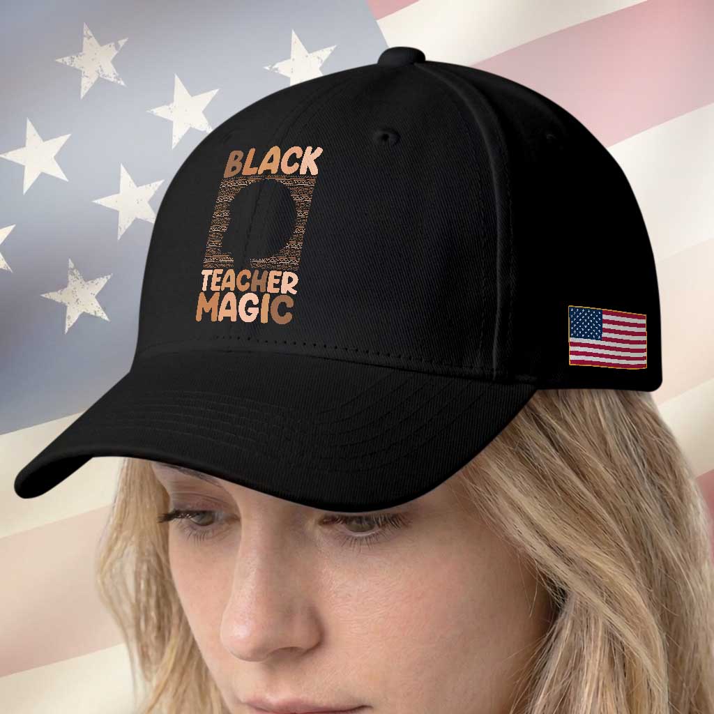 Black Teacher Magic Baseball Cap Empowering African American Pride Teacher Gift
